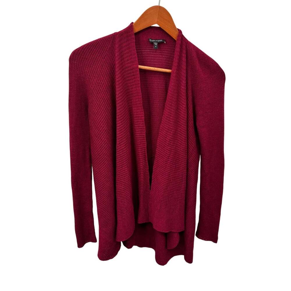 EILEEN FISHER 100% Wool Open Cardigan // M